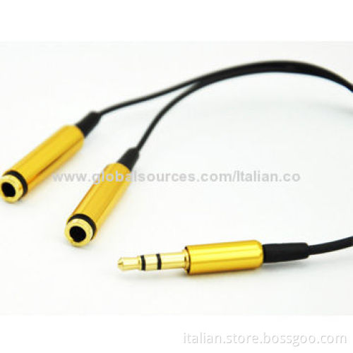 3.5mm Male to 2 female audio splitter cable
